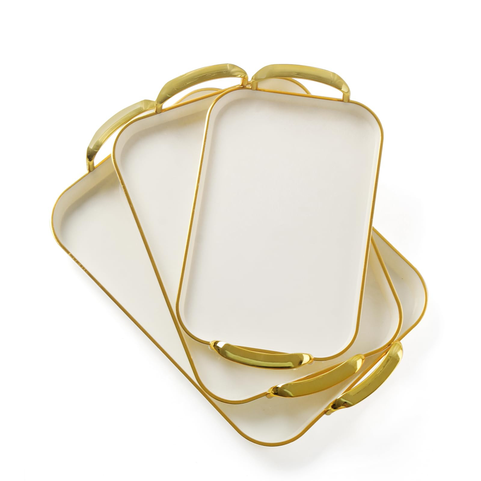 Set of 3 Serving Platters with Handles 16.5/15/13.2 Inch Large Party Serving Trays, Reusable Rect... | Amazon (US)