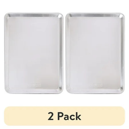 (2 pack) Nordic Ware Naturals 18" x 13" Aluminum Half Sheet, Rectangular Cookie & Baking Sheet Pan | Walmart (US)