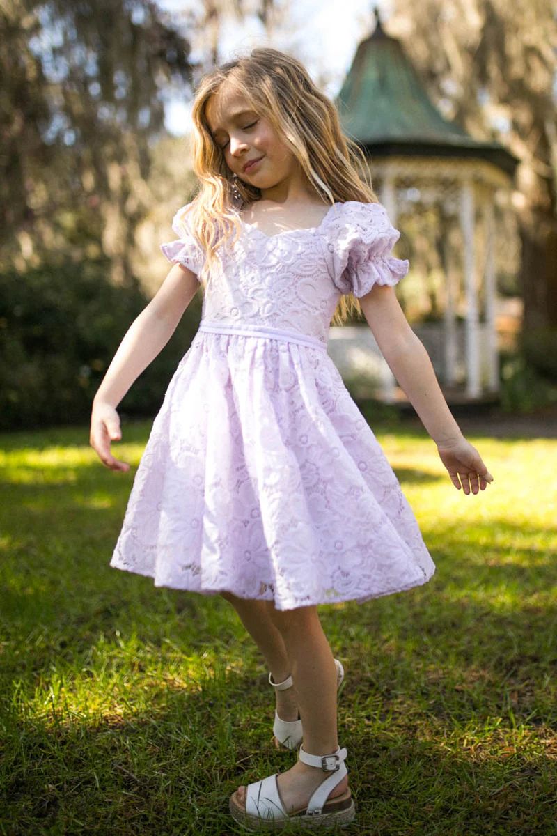 Mini Ballerina Dress in Lilac Lace | Ivy City Co