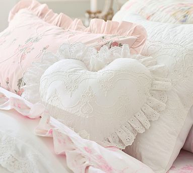 LoveShackFancy Embellished Heart Shaped Pillow | Pottery Barn (US)