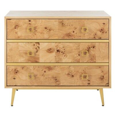 Safavieh Katia Natural/Gold 3-Drawer Accent Chest Lowes.com | Lowe's