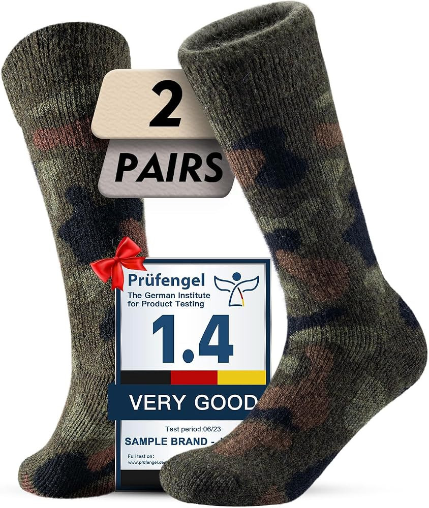Alpaca Wool Thermal Boot Socks, Heavyweight Warm Winter Socks Thick Cushioned Moisture-Wicking Fl... | Amazon (US)