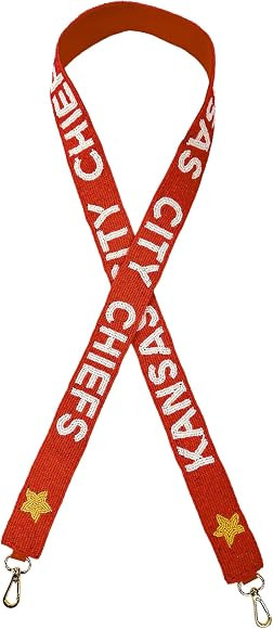 Lashicorn Kansas Beaded Purse Strap Game day Football Red with Yellow Stars White Lettering for C... | Amazon (US)
