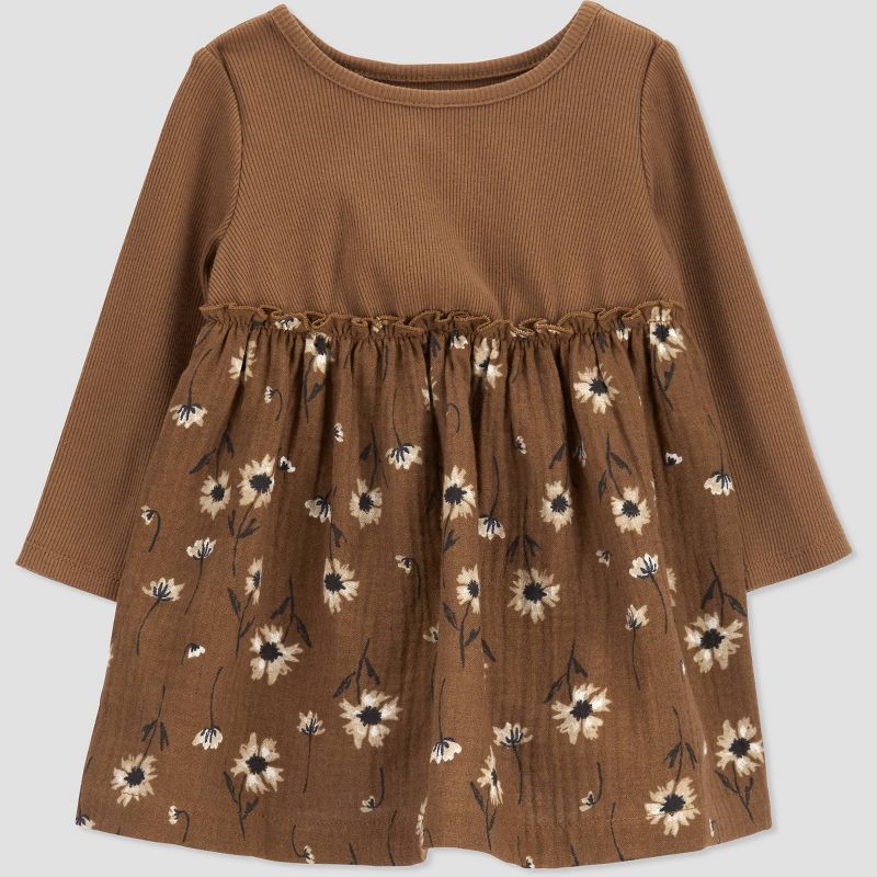 Carter's Just One You®️ Baby Girls' Floral Dress - Brown/White | Target