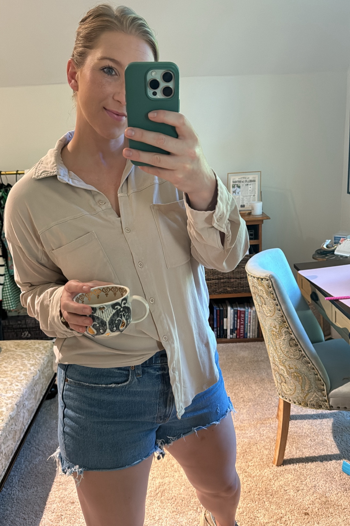This morning’s drop off look! Paired some denim shorts with this amazing Z supply button down. I got this top last year, but I linked up a few from this season that are fully in stock. Also, these denim shorts from Abercrombie are my favorites! Perfect length and I love the cutoff

Drop off outfit / school pick up / casual outfit / back to school 

#LTKStyleTip #LTKBacktoSchool