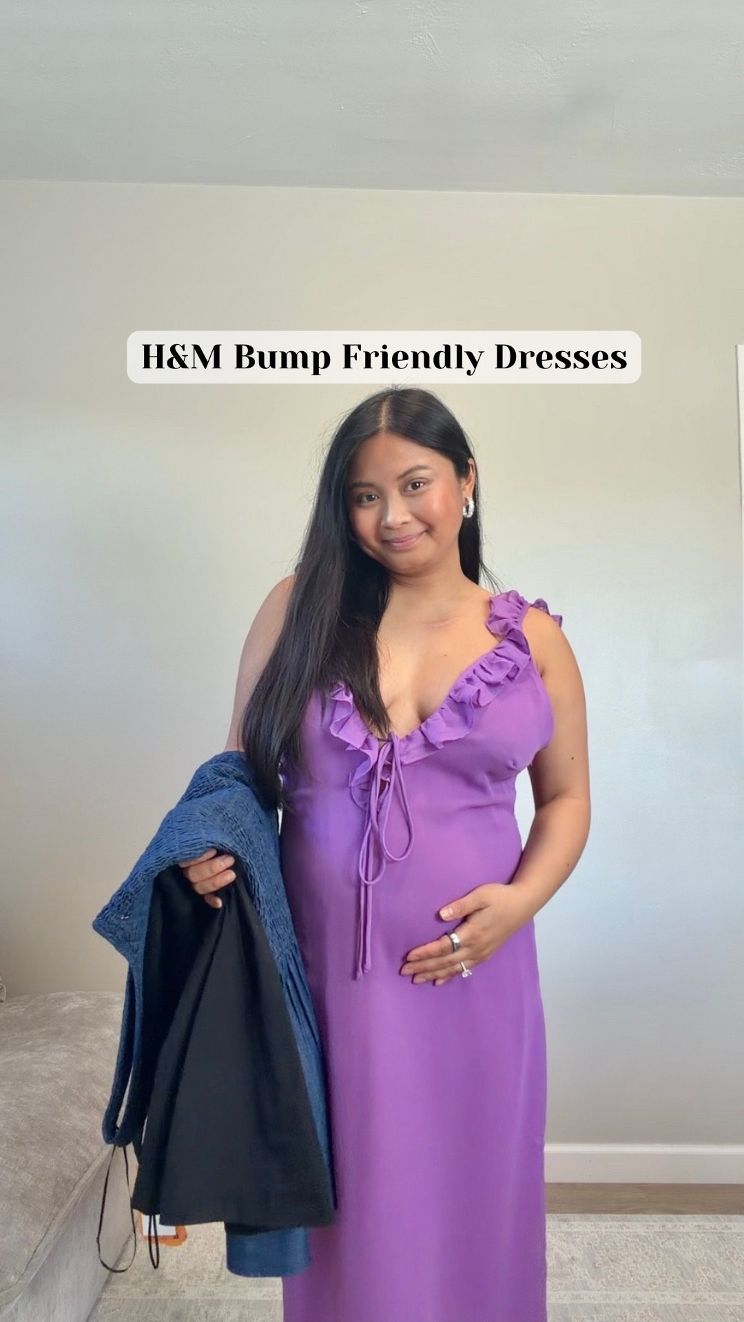 H&M Pregnancy Bump Friendly Dresses, H&M lavender ruffle trimmed crinkled dress, H&M smocked denim dress, H&M smoked cotton dress

#LTKBump #LTKPetite #LTKmomlife