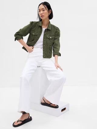 LENZING™ TENCEL™ Puff Sleeve Jacket | Gap (US)