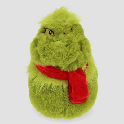 The Grinch Big Kids' Holiday 3D Plush Slippers - Green | Target