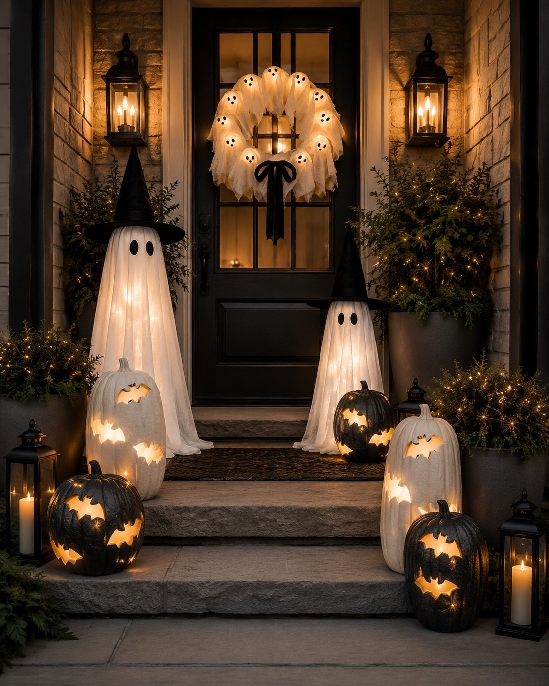 Bat pumpkins + glowing ghosts = the Halloween porch of my dreams. 👻🦇 Cozy, classic, and just the right amount of spooky!

What’s your favorite detail—the ghost wreath or the glowing pumpkins? 🎃✨

#HalloweenDecor #HalloweenPorch #FallDecor #PotteryBarnInspired #FrontPorchDecor #CozyHome #NeutralHalloween #SpookySeason #PumpkinDecor #HomeDecor

#LTKSeasonal #LTKHome