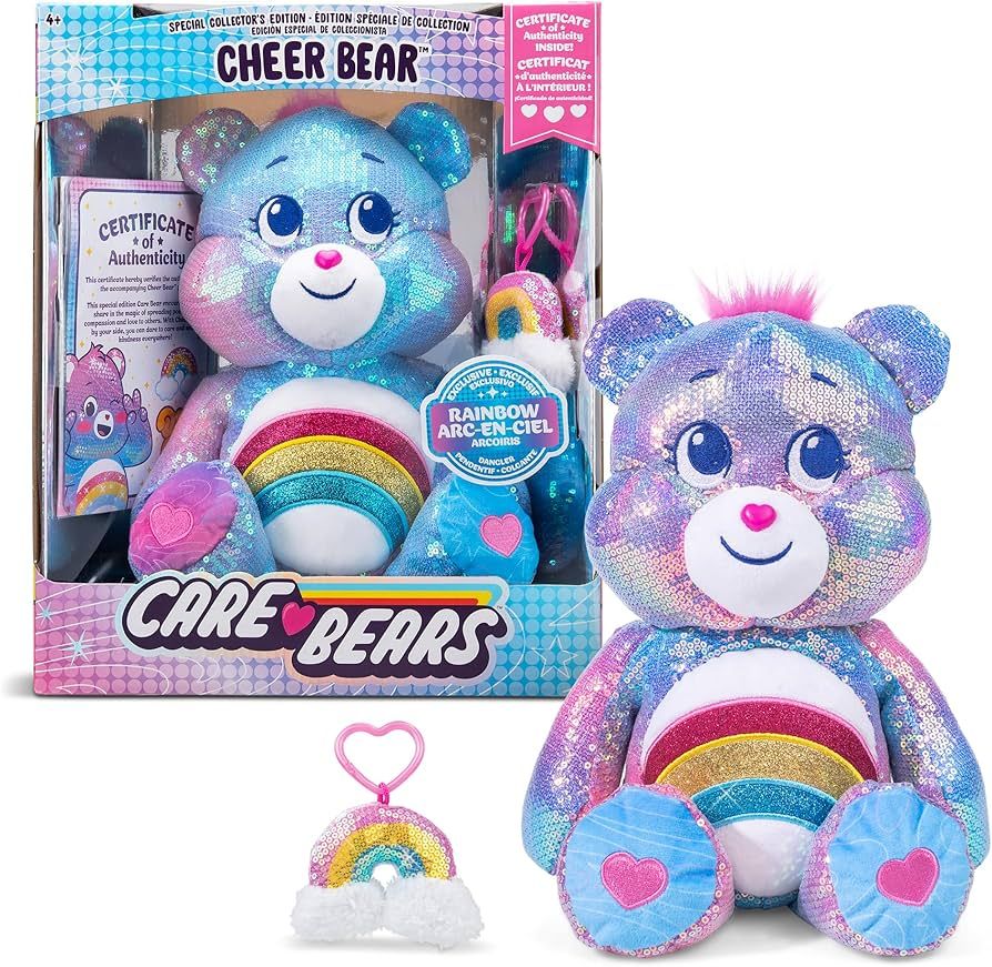 Care Bears Sequin Plush, Cheer Bear - Special Collector's Edition Plushie for Ages 4+ Stuffed Ani... | Amazon (US)
