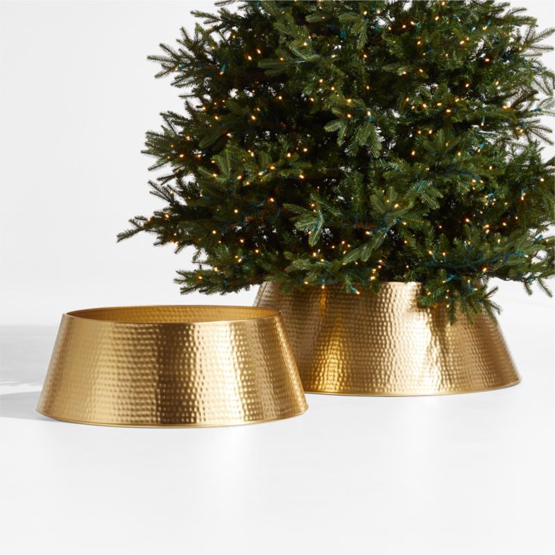 Bash Gold Christmas Tree Collars | Crate and Barrel | Crate & Barrel