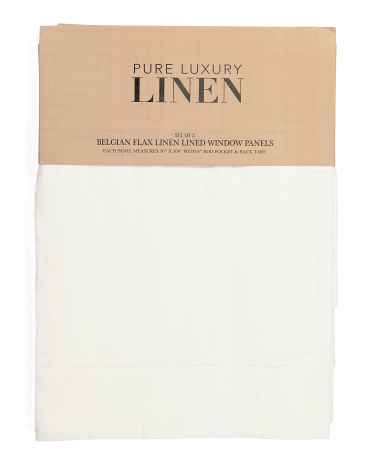 50x108 Set Of 2 Belgian Linen Lined Curtains | TJ Maxx