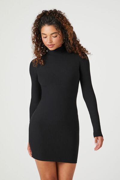 Ribbed Mock Neck Mini Dress | Forever 21 (US)