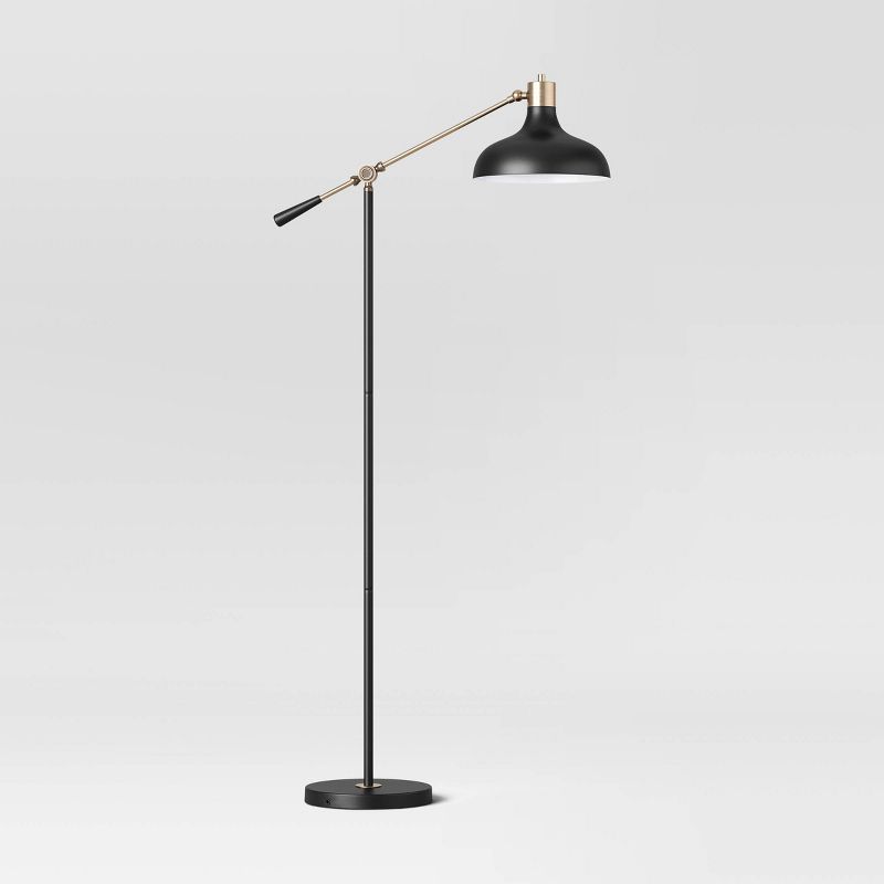 Crosby Bell Schoolhouse Floor Lamp Matte Black (Includes LED Light Bulb) - Threshold™ | Target
