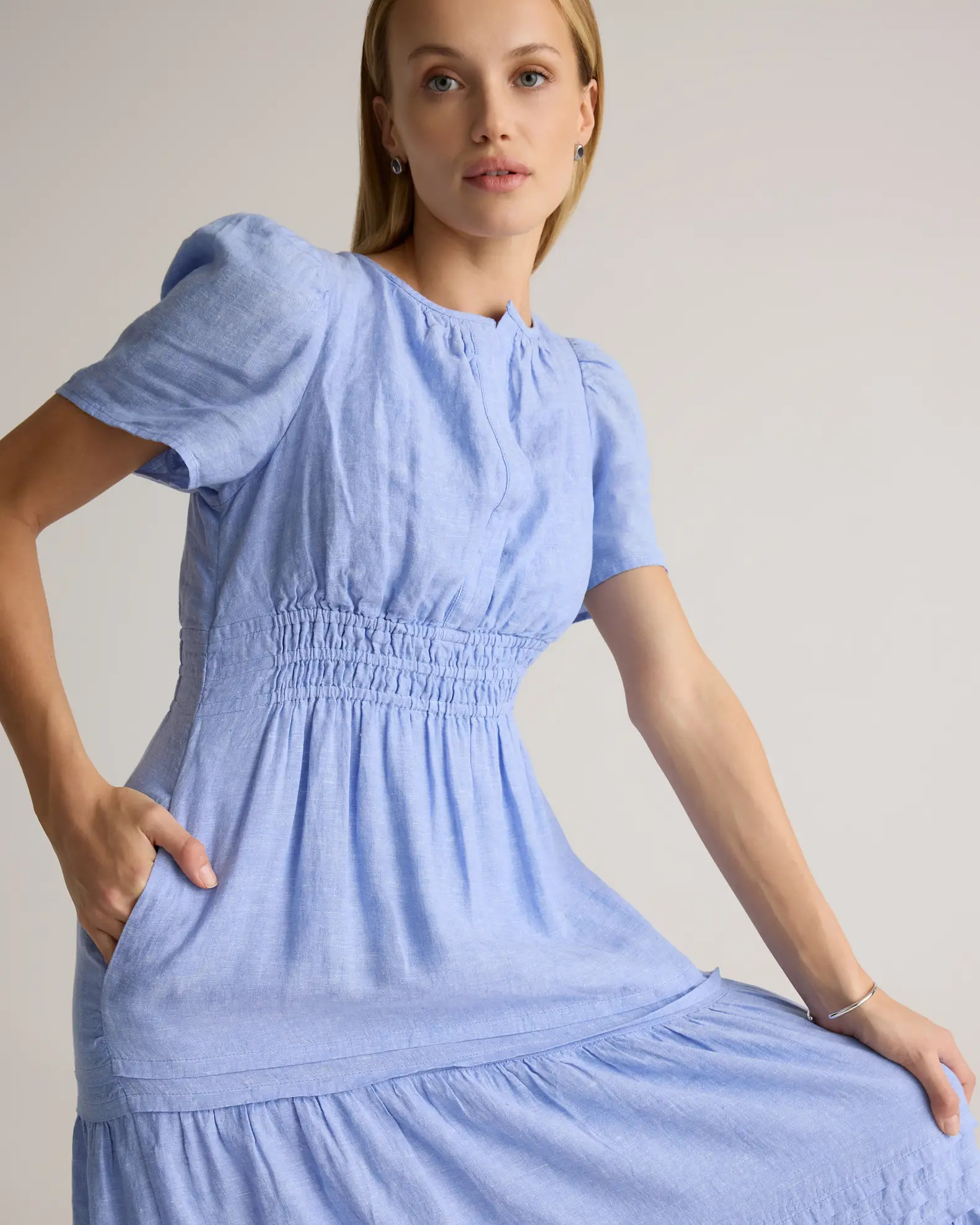 100% European Linen Tiered Maxi Dress | Quince