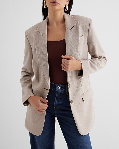 Textured Oversized Blazer | Express