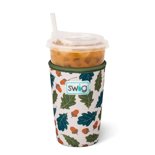 Swig Life Medium Iced Cup Coolie, Standard 22oz Iced Coffee Cup Insulator Sleeve with Handle, Neoprene Insulated Coolie Keeps Drinks Cold (Autumn Breeze) | Amazon (US)