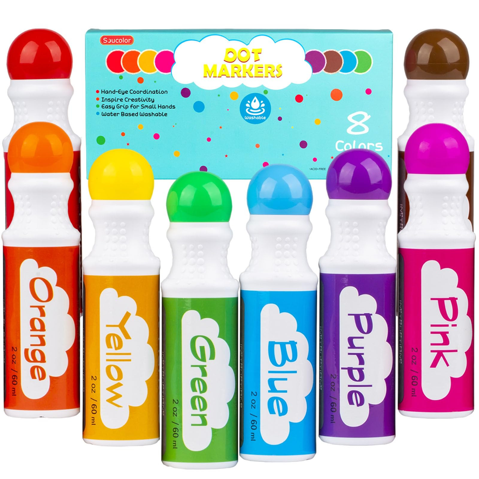 Dot Markers for Toddlers Kids Preschool, Bingo Daubers Washable Art Markers 8 Colors, Toddlers Ar... | Amazon (US)