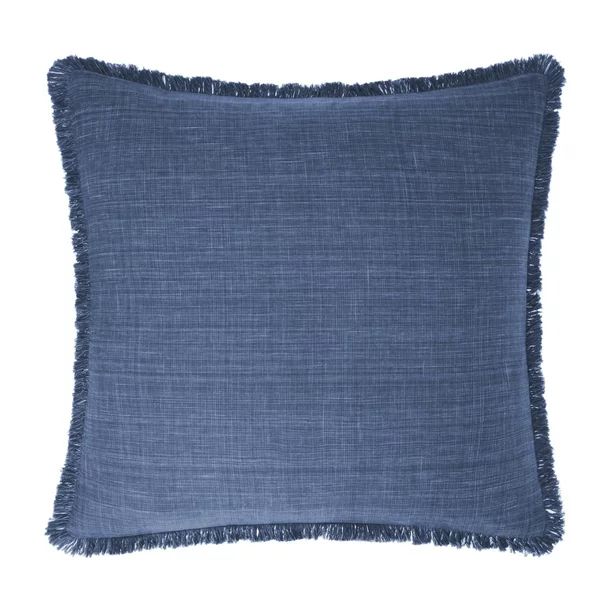Gap Home Cross-Hatch Decorative Square Throw Pillow with Frayed Edge Navy 22" x 22" | Walmart (US)