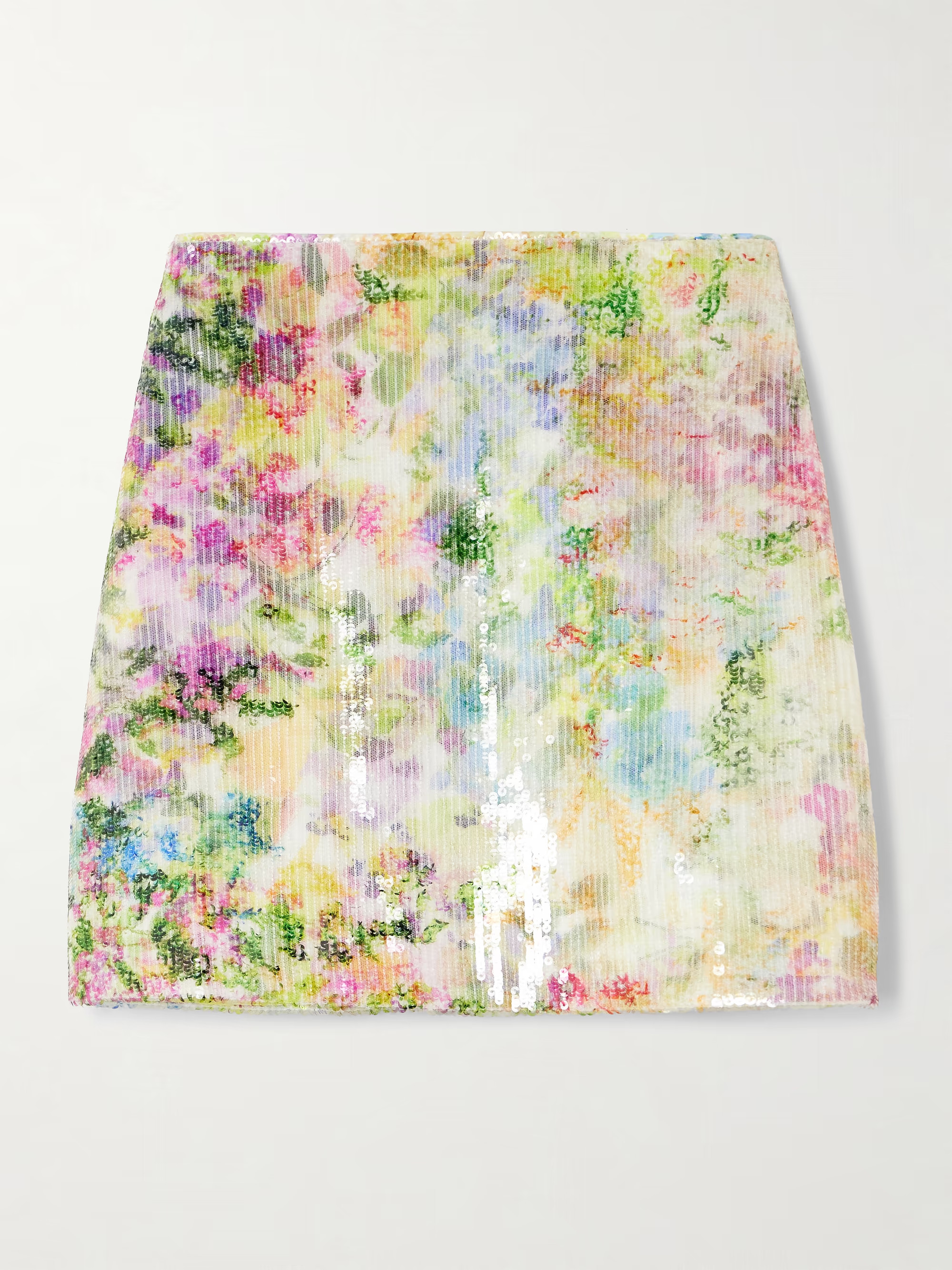 Dahlia floral-print sequined mesh mini skirt | NET-A-PORTER (US)