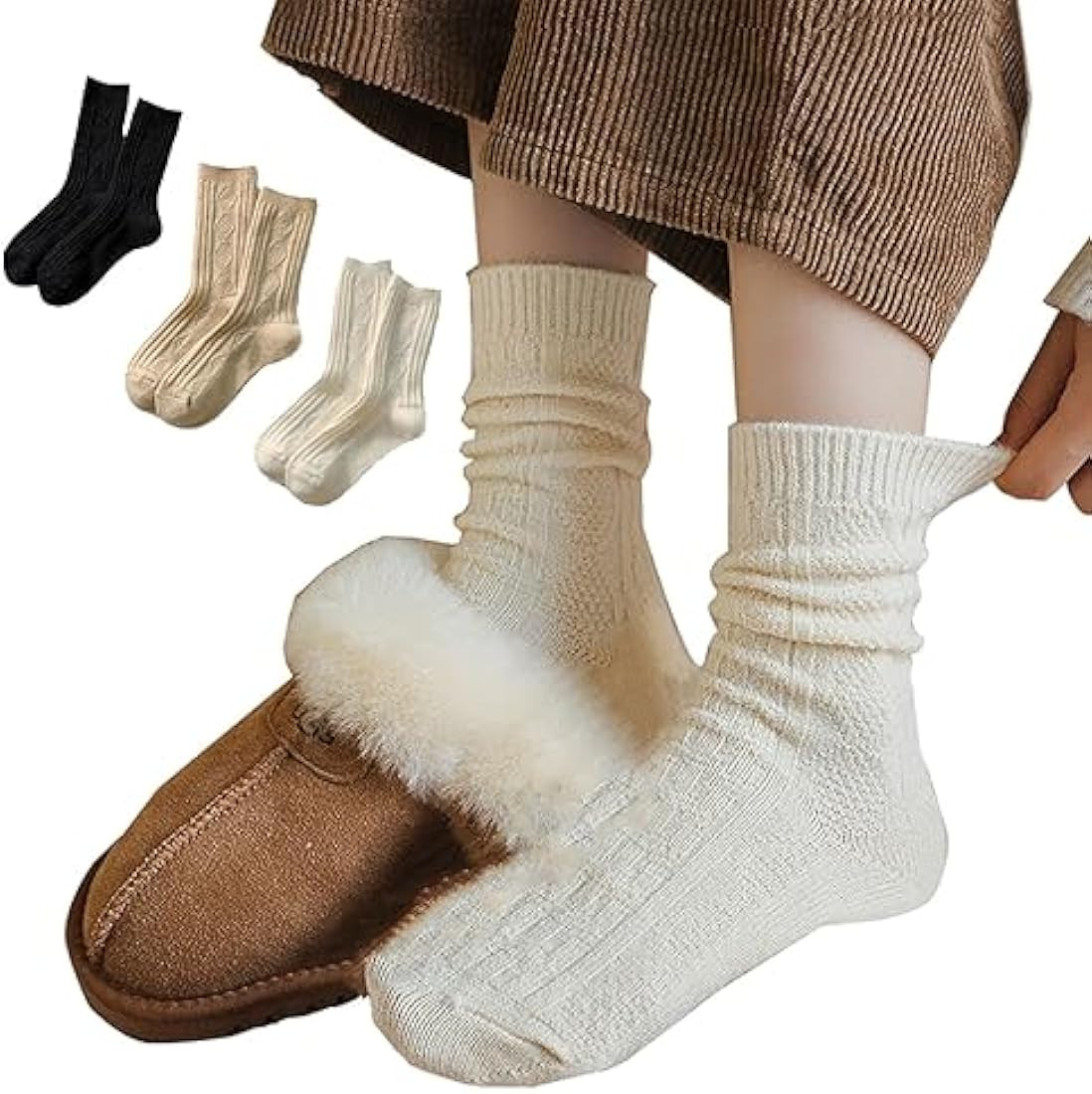 cirea Wool Socks, Women's Mid Socks, Thickened and Plush | Amazon (US)
