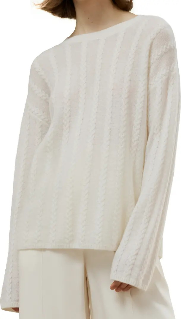 Semi-Sheer Cable-knit Cashmere Sweater | Nordstrom