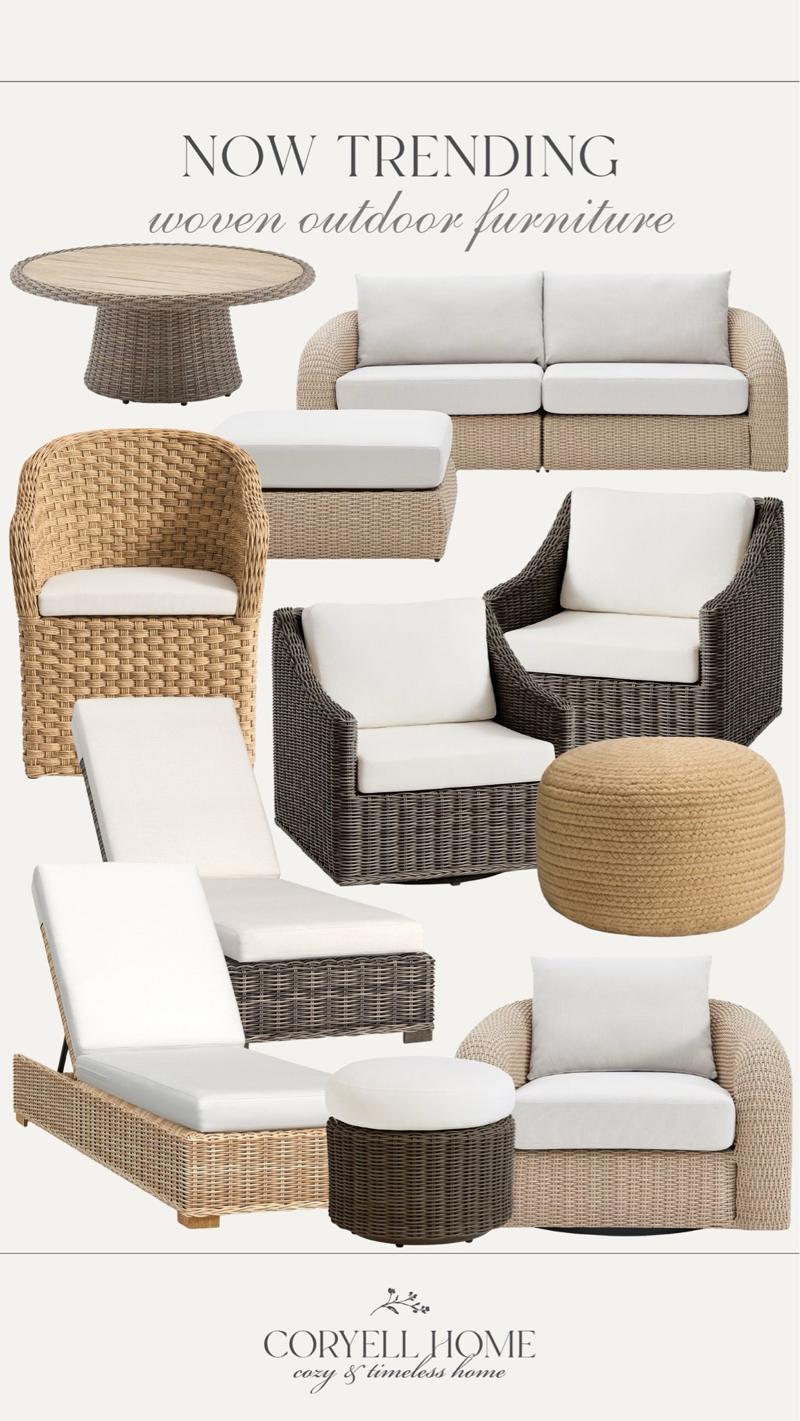 Now trending! These pretty woven outdoor furniture sets — I love them all! 🤎🙌🏻