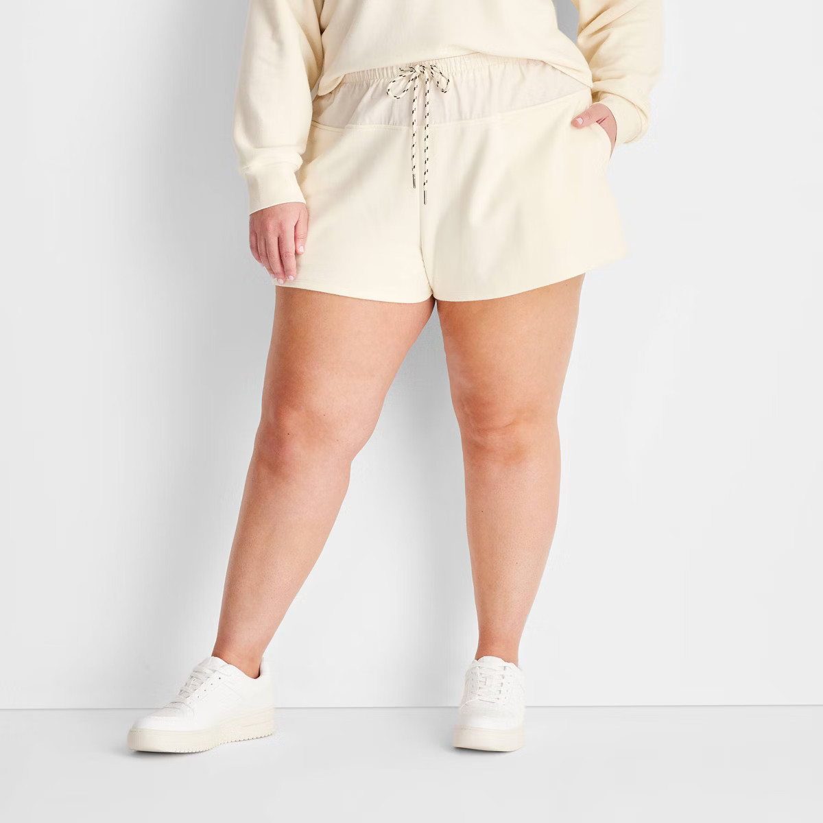 Women's High-Rise Sporty Fashion Shorts - Future Collective Cream | Target