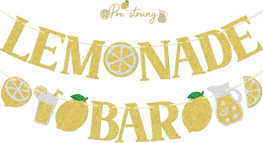 FOZEE Lemonade Bar Banner, Lemonade Party Decor, Lemon Stand Banner, Lemon Birthday Decorations, ... | Amazon (US)