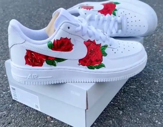 Nike Air Force 1 / Custom Red Roses / All Shoe Sizes Available | Etsy | Etsy (US)