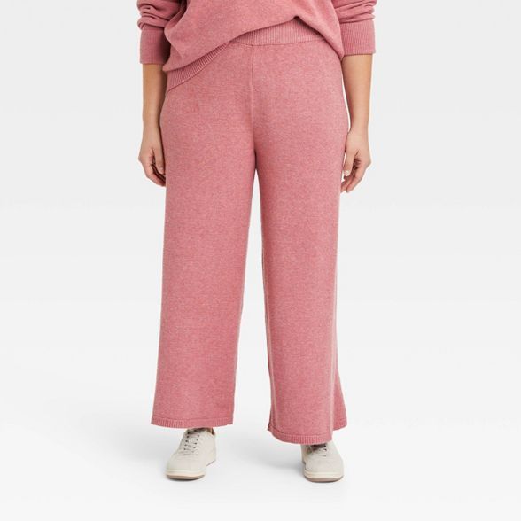 Women's Mid-Rise Wide Leg Ankle Sweater Pants - A New Day™ | Target