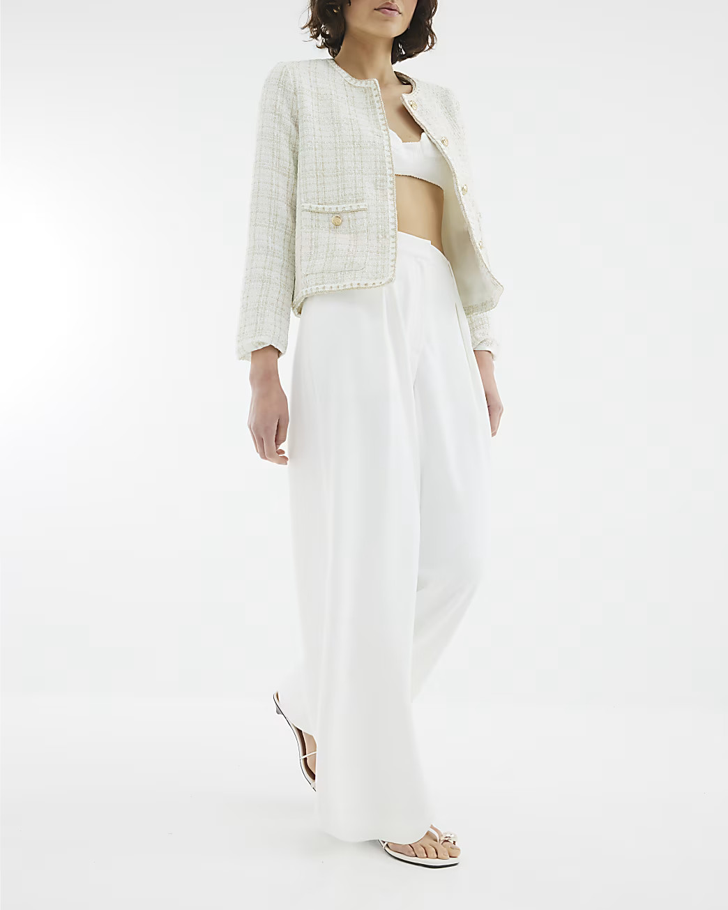 White Wide Leg Trousers | River Island UK & IE