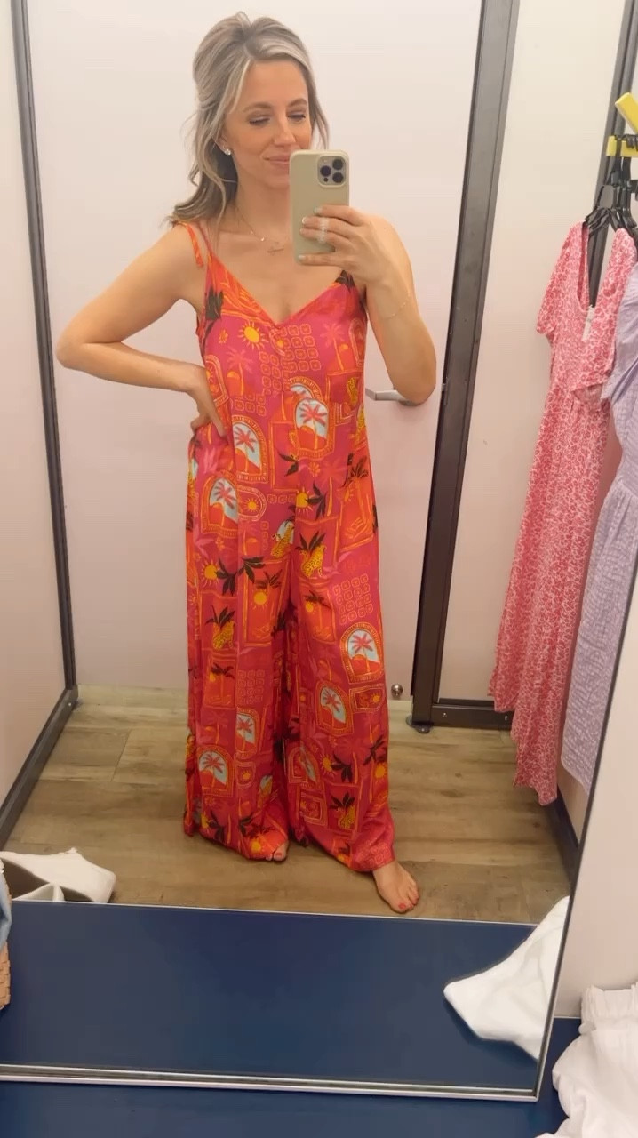 How fun is this jumpsuit/coverup!? I love the bright print. I sized down to a small and it fits great. ❤️🧡🩷🤍

#LTKSeasonal #LTKsalealert