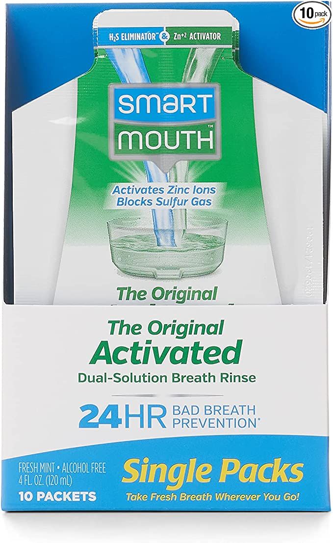 SmartMouth Original Activated Mouthwash Single Packs, Travel Mouthwash, Fresh Mint, 1 Box, 10 Pac... | Amazon (US)