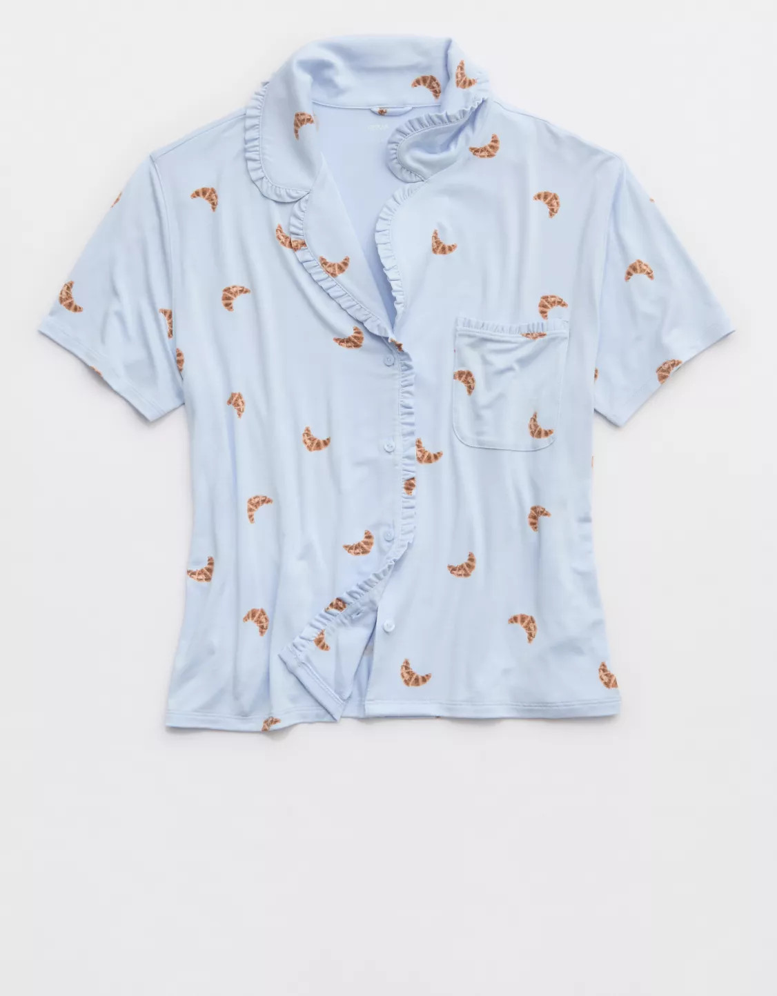 Aerie Real Soft® Ruffle Pajama Shirt | American Eagle Outfitters (US & CA)