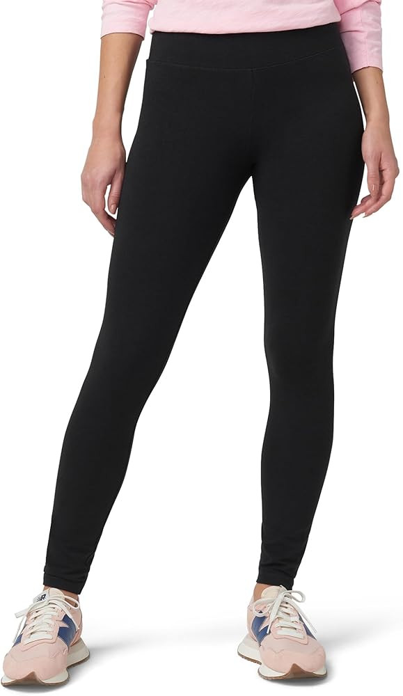 HUE Women's Ultra Soft Cotton Leggings with Wide Waistband, Full and Capri Length | Amazon (US)