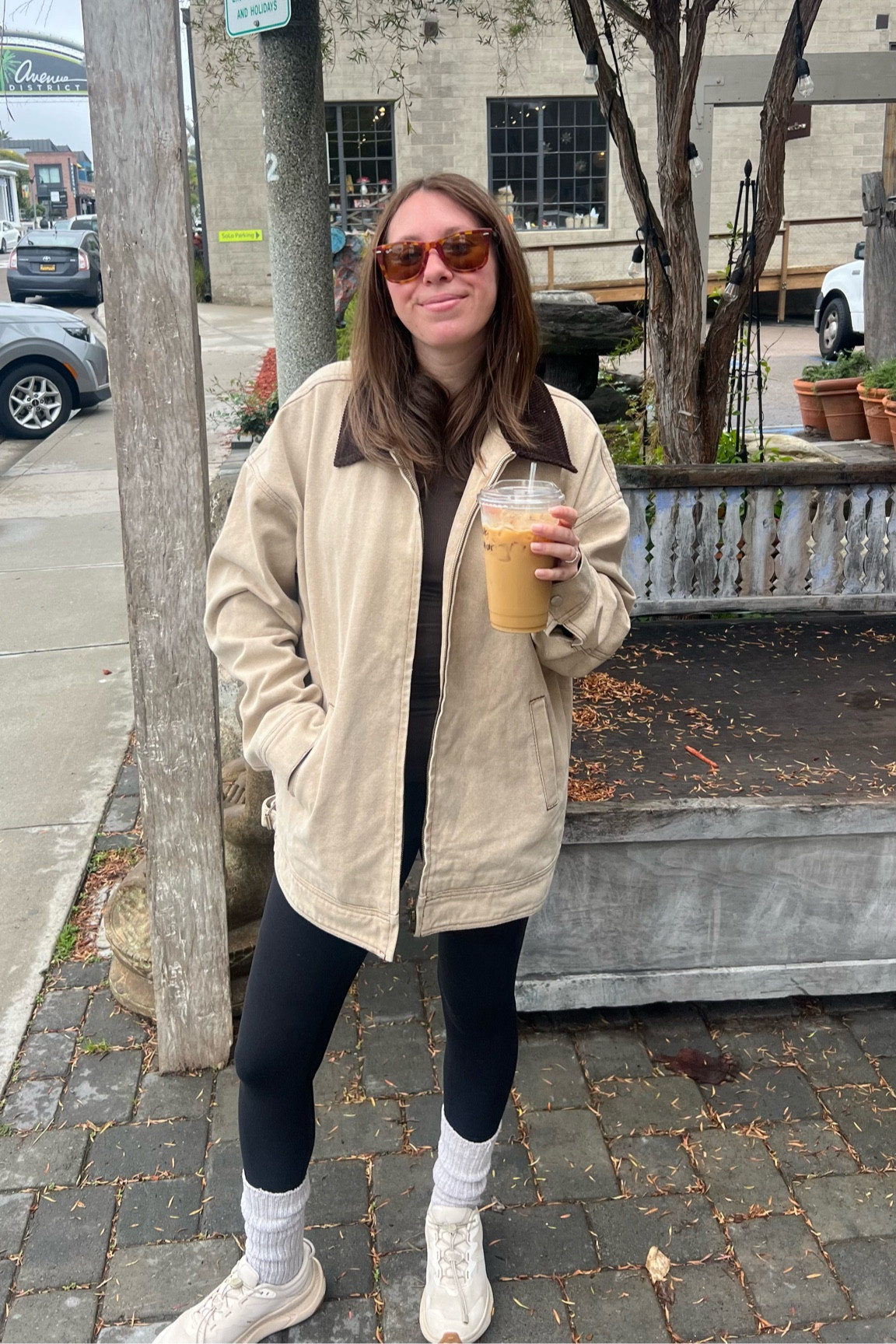 gloomy day in sd 🫶 also my new obsession is this barn coat. Ordered it a size up so it’s oversized enough to layer with big cozy sweaters in the fall- but for now a perfect spring transitional piece. 

#LTKSeasonal