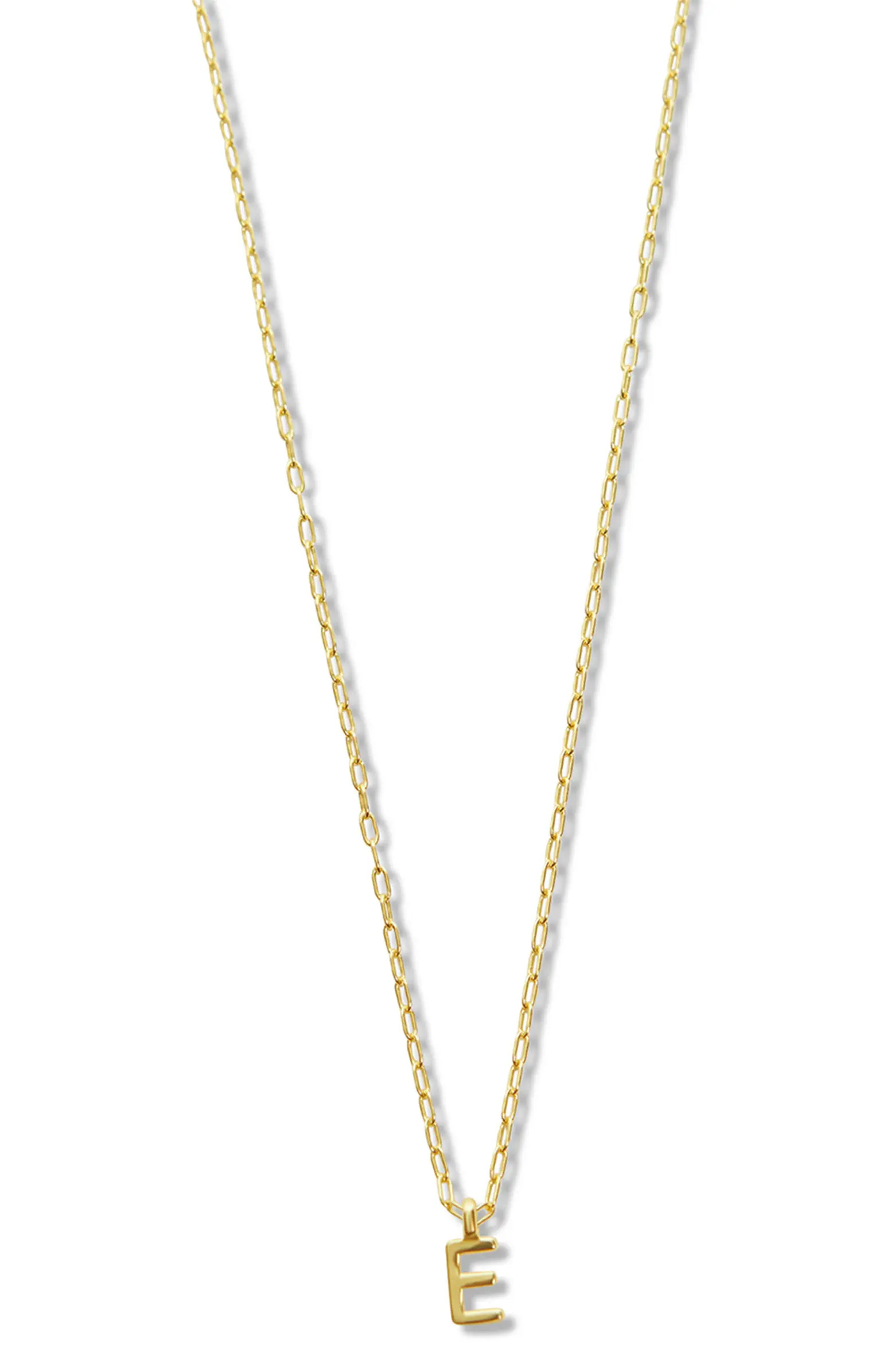 Initial Pendant Sterling Silver Paper Clip Chain Necklace | Nordstrom