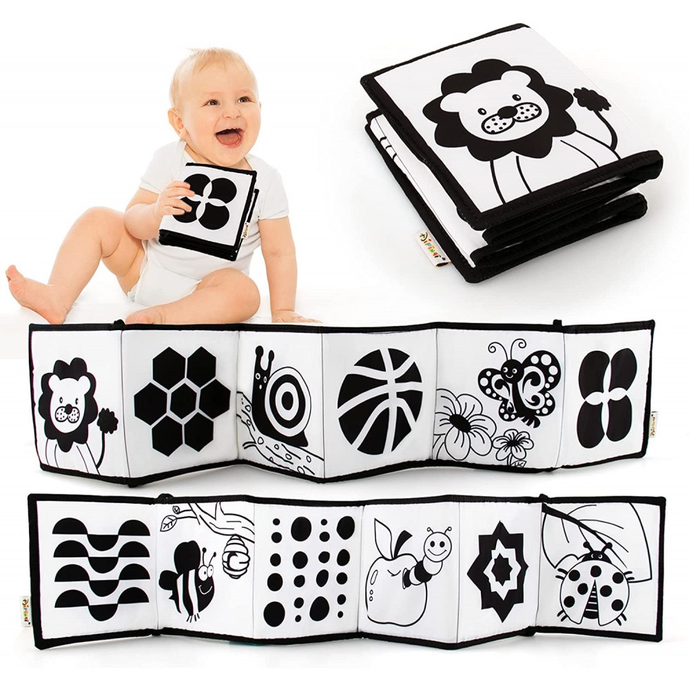 Bebê Livro De Pano Macio , Alta Contraste Preto & Branco Livros Do , Lavável E Sensor De Barrig... | Shopee (BR)