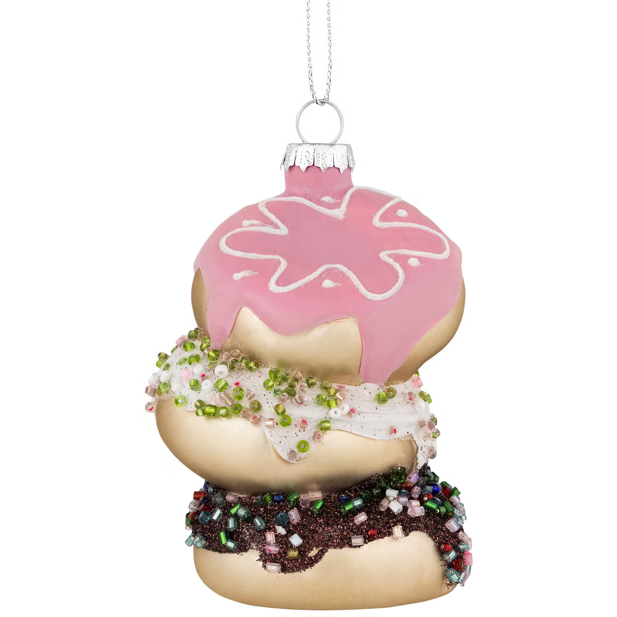 Northlight 3.75" Triple Stacked Doughnuts Glass Christmas Ornament | Target