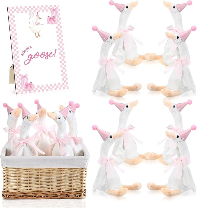 Blueweenly 8 Sets One Silly Goose Birthday Decoration 15.7 Inch Soft Silly Goose Stuffed Animal H... | Amazon (US)