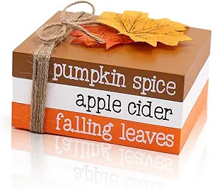 Fall Decor-Fall Tiered Tray Decor-Fall Decorations for Home Maple Pumpkin Wooden Book Stacks Autu... | Amazon (US)