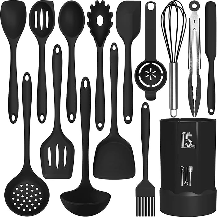 AOTHOD Silicone Cooking Utensils Set - 446°F Heat Resistant Kitchen Utensils,Turner Tongs,Spatul... | Amazon (US)
