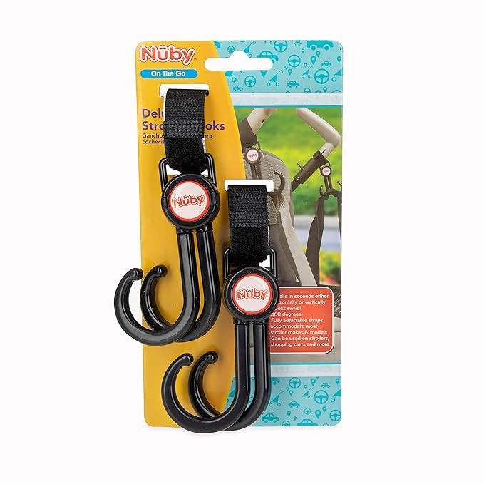 Nuby Double Stroller Hook, Adjustable Hook, Black | Amazon (US)