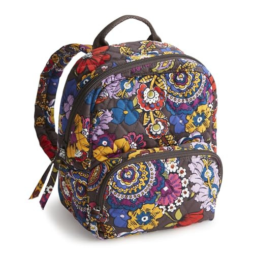Vera Bradley Women's Premium Cotton Mini Banbury Backpack, Colorful Bouquet, One Size | Amazon (US)