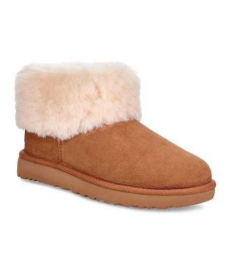 Chestnut Mini Fluff Boot - Women | Zulily