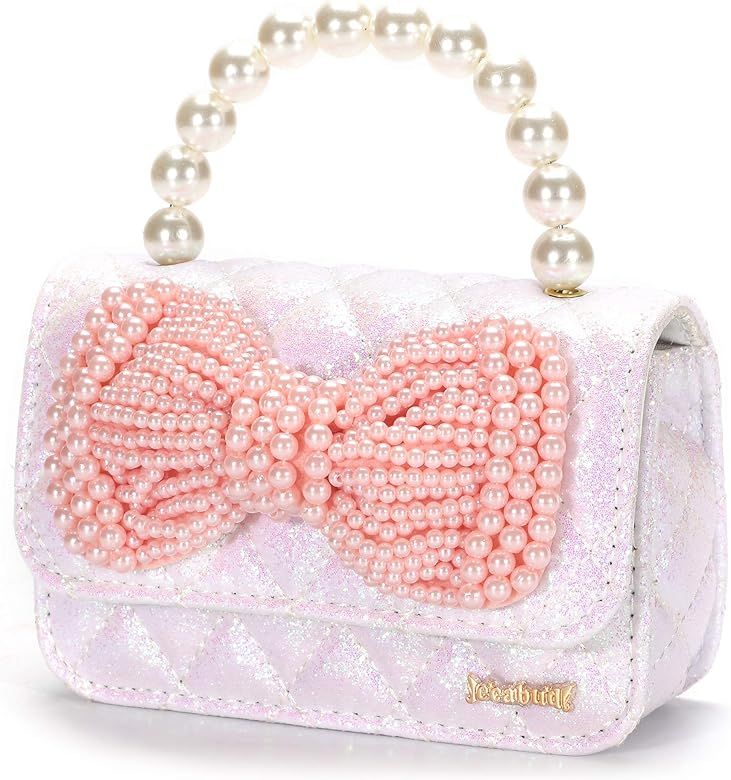 Gifts for Little Girls Cute Toddler Purse Kids Baby Sparkly Bow Handbags Small Crossbody Shoulder... | Amazon (US)