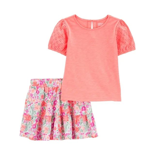 Carter's Child of Mine Toddler Girl Skirt Outfit Set, 2-Piece, Sizes 12M-5T | Walmart (US)
