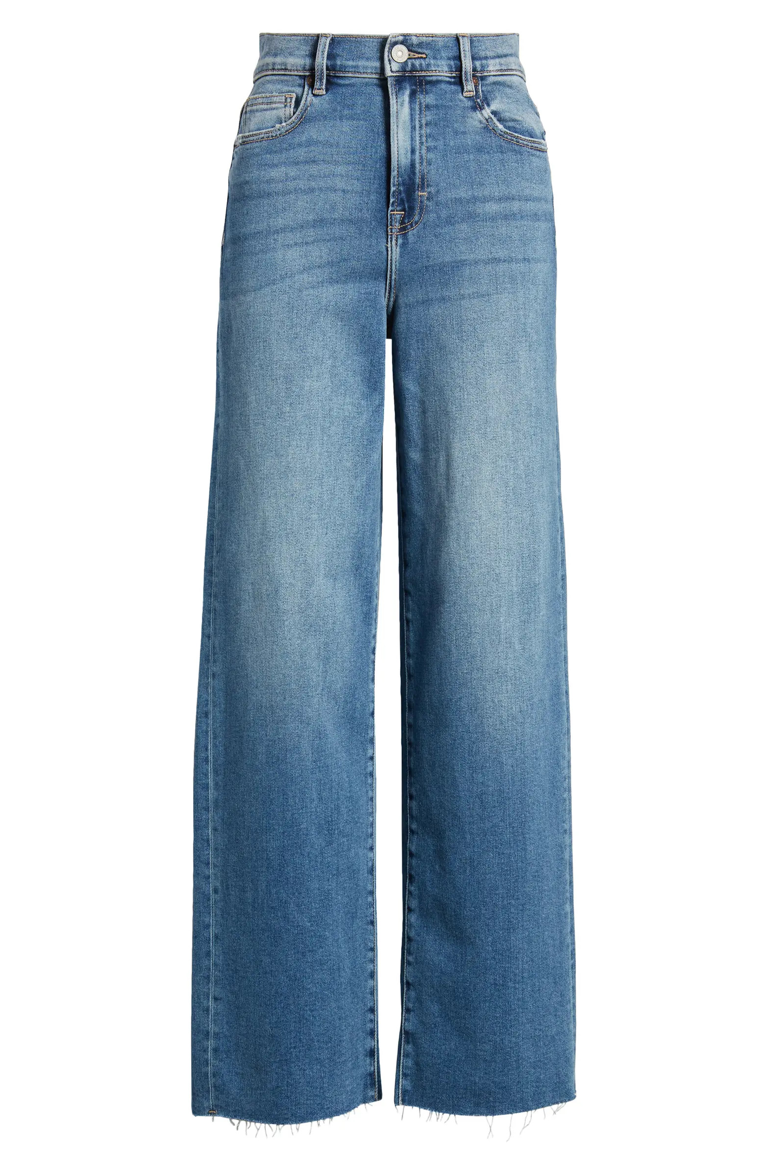 HIDDEN JEANS Raw Hem High Waist Wide Leg Dad Jeans | Nordstrom | Nordstrom