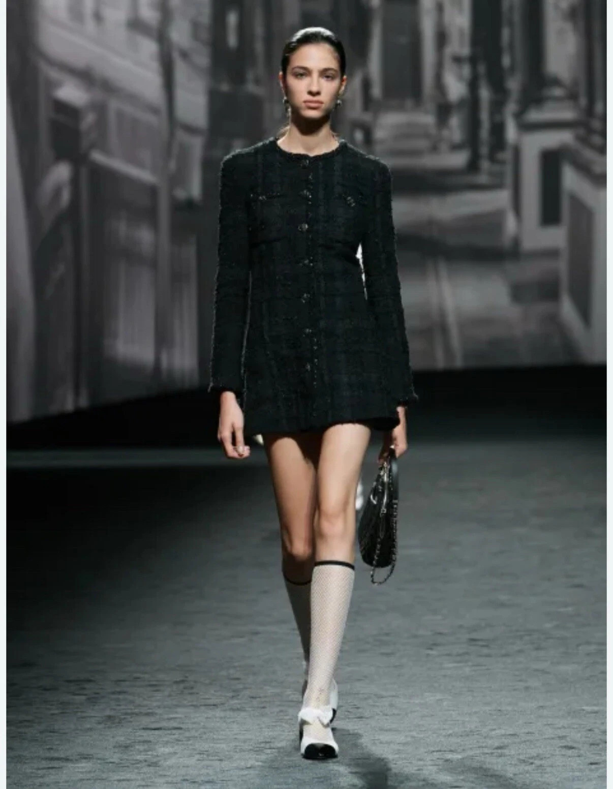 Black Chanel Tweed 2023 Runway Jacket Dress | eBay US